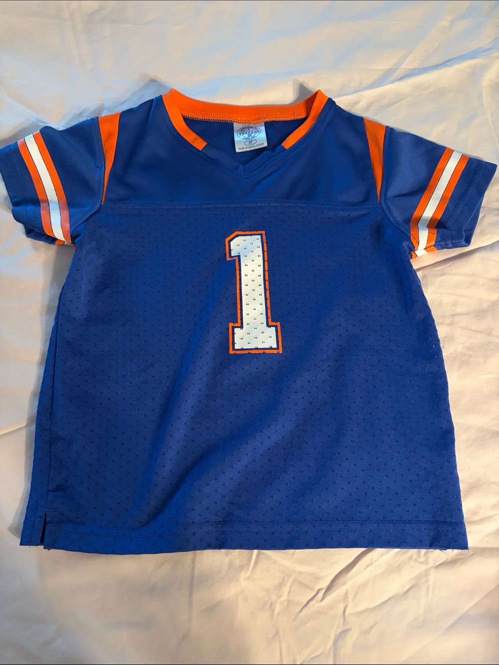 Rivalry Threads Blue Tee with Orange Trim & White Number UF gators